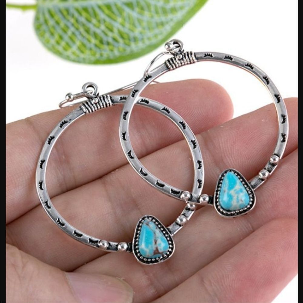 Vintage Turquoise Eyelash Earrings